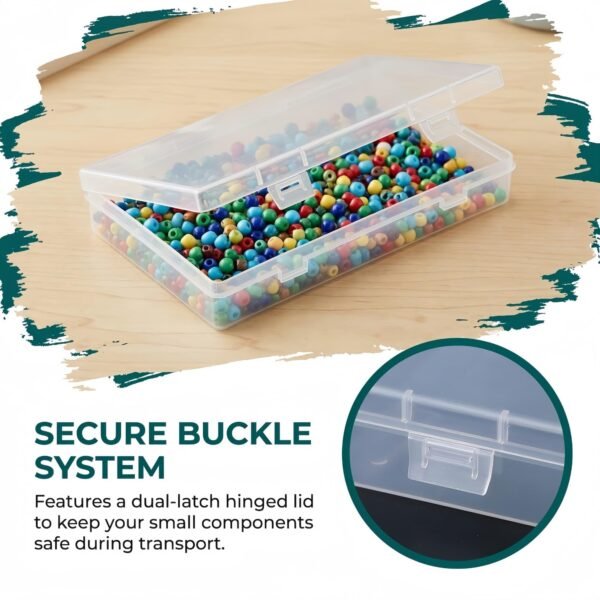 LJY 6 Pieces Rectangular Empty Mini Clear Plastic Organizer Storage Box Containers with Hinged Lids (7.1 x 4.3 x 1.2 inch, Transparent)