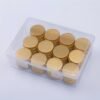 LJY 24-Pack 0.5oz Aluminum Tins with Screw Lids in Clear Storage Case, 15ml Round Empty Metal Containers for Lip Balm,Salves,Spices,Crafts, Small Cosmetic Sample Jars,Mini Candle Tins (Gold)