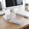 LJY 12 Pieces Rectangular Empty Mini Clear Plastic Organizer Storage Box Containers with Hinged Lids (6.1 x 3.3 x 1.2 inch, Transparent)
