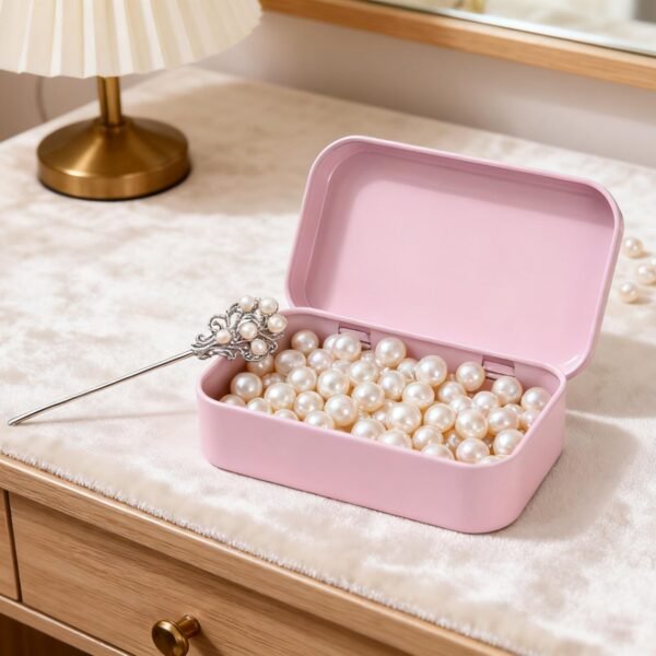 LJY 20-Piece Metal Hinge Tin Box Containers - For Gift Wrapping. Dental Floss Stick - Toothpick Holder and a Sliding-Cover Dental Floss Pick Storage Box (Pink, 20 Pcs 3.7"x2.4"x0.9")