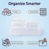 LJY 24-Piece Multi-Size Plastic Storage Containers with Lids, Small Craft Organizers for Beads, Diamond Art,Small Parts,Jewelry and Hardware, Stackable Hinged Box Set (Clear)