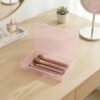 LJY 6 Pieces Rectangular Empty Mini Plastic Organizer Storage Box Containers with Hinged Lids (7.1 x 4.3 x 1.2 inch, Pink)