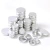 LJY 36 Pieces Round Aluminum Cans Screw Lid Metal Tins Jars Empty Slip Slide Containers, Balm Candle Salve Lip Balm Tins,4oz 2oz & 1oz Mixed Sizes