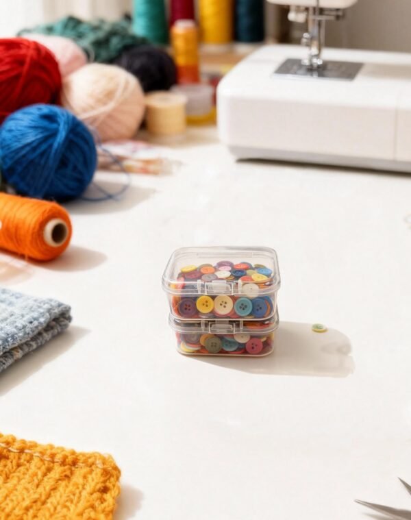 LJY 60-Pack Plastic Case Small Plastic Storage Containers, 2.1x1.6x0.8 inch Clear Organizer Boxes with Lids, Stackable Jewelry Bead Hardware Craft Office Supply Organizer