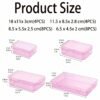 LJY 24-Piece Multi-Size Plastic Storage Containers with Lids, Small Craft Organizers for Beads, Diamond Art,Small Parts,Jewelry and Hardware, Stackable Hinged Box Set (Pink)