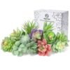 LJY 5-Pack Artificial Succulent Plants - Realistic Fake Greenery for Home Decor, Wedding Centerpieces & Terrarium Displays (Green, Mixed Sizes)