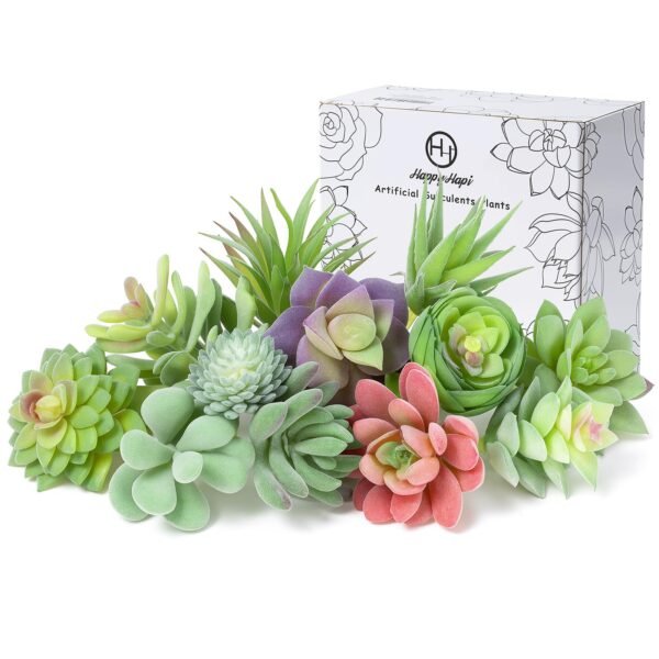 LJY 5-Pack Artificial Succulent Plants - Realistic Fake Greenery for Home Decor, Wedding Centerpieces & Terrarium Displays (Green, Mixed Sizes)