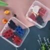 LJY 100 Pieces Square Mini Clear Plastic Storage Containers Box Case with Lids for Small Items and Other Craft Projects (1.77x1.77x0.8 inch, Transparent)