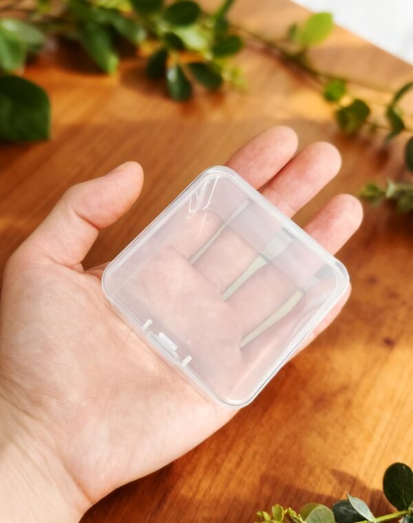LJY 60 Pieces Square Mini Clear Plastic Storage Containers Box Case with Lids for Small Items and Other Craft Projects (Transparent, 2.5 x 2.5 x 1.4 inch)