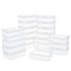LJY 24 Pieces Rectangular Empty Mini Clear Plastic Organizer Storage Box Containers with Hinged Lids (Transparent, 4.9 x 3.3 x 1.4 inch)