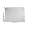 LJY 100 Pieces White Lace Rectangle Paper Doilies Packaging Pads Wedding Tableware Decoration (10.5" x 14.5")