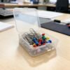 LJY 12-Pack Square Plastic Storage Boxes, 3.7x3.7x1.4in Clear Small Organizer Containers with Lids, Stackable Jewelry Bead Hardware Craft Office Supply Organizer Plastic Case