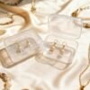 LJY 60-Pack Plastic Case Small Plastic Storage Containers, 2.1x1.6x0.8 inch Clear Organizer Boxes with Lids, Stackable Jewelry Bead Hardware Craft Office Supply Organizer