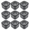 LJY Empty 4-Ounce Square Silver Metal Tins with Clear Window for Candle Making, Candies, Gifts & Treasures (9 Pack) (Black, 2.56"x2.56"x1.5")