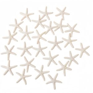 LJY 25 Pieces Beige Resin Pencil Finger Starfish for Wedding Decor, Home Decor and Craft Project, 2.3 Inches