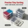 LJY 38-Piece Clear Plastic Storage Organizer Set - 2 Large Deep Bins & 36 Small Rectangular Boxes for Beads, Diamond Art Accessories, Hardware Screws & Jewelry Findings
