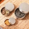 LJY 48 Pieces Round Aluminum Cans Screw Lid Metal Tins Jars Empty Slip Slide Containers (Mixed Sizes)
