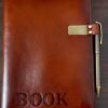 LJY 3-Pack Retro Style Traveler Notebook Leather Pen Holder Loop Stainless Steel Clip (Brown)