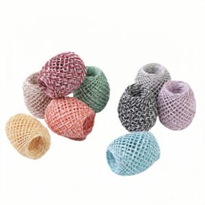 9 Rolls Multi-Colored Raffia Paper Twine String Ribbon for Gift Wrapping Box Packing, Artworks, DIY Crafts, Party Favor and Embellishments