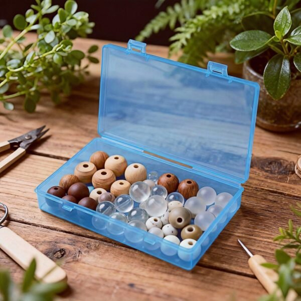 LJY 24-Piece Multi-Size Plastic Storage Containers with Lids, Small Craft Organizers for Beads, Diamond Art,Small Parts,Jewelry and Hardware, Stackable Hinged Box Set (Blue)