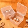 LJY 60 Pieces Square Mini Clear Plastic Storage Containers Box Case with Lids for Small Items and Other Craft Projects (Transparent, 2.5 x 2.5 x 1.4 inch)