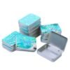 LJY 12 Pack Thank You Image Pattern Empty Rectangular Metal Storage Organizer Tins Gift Boxes with Hinged Lids, 4.5 x 3.3 x 0.9 inch