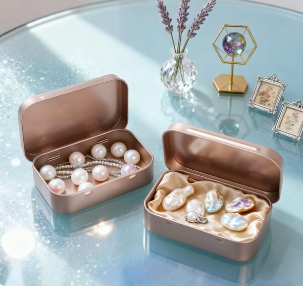 LJY 20-Piece Metal Hinge Tin Box Containers - For Gift Wrapping. Dental Floss Stick - Toothpick Holder and a Sliding-Cover Dental Floss Pick Storage Box (Rose Gold, 20 Pcs 3.7"x2.4"x0.9")