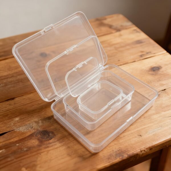 LJY 36 Pieces Mixed Sizes Rectangular Empty Mini Plastic Storage Containers with Lids for Small Items and Other Craft Projects (Clear)
