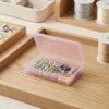 LJY 12 Pieces Rectangular Empty Mini Clear Plastic Organizer Storage Box Containers with Hinged Lids (5.3 x 3.1 x 1.2 inch, Pink)