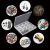 LJY 16 Grid Bead Storage Box -Modular Square Plastic Boxes For Nestable And Individual Use,Suitable For Jewelry,Earrings,Rings,Diamonds,Hardware,Fishing,Rhinestone Organizer, Portable Plastic Box