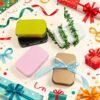 LJY 20-Piece Metal Hinge Tin Box Containers - For Gift Wrapping. Dental Floss Stick - Toothpick Holder and a Sliding-Cover Dental Floss Pick Storage Box (Pink, 20 Pcs 3.7"x2.4"x0.9")