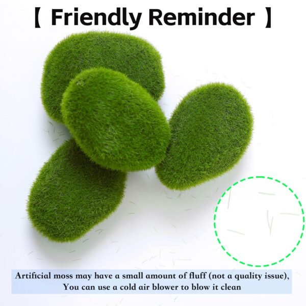 LJY 12 Pcs Artificial Moss Rocks (6 Sizes) Fake Rocks, Moss Balls, Faux Moss - Perfect for Flower Arrangements, Gardens, DIY Crafts, and Aquarium Plants Decorate