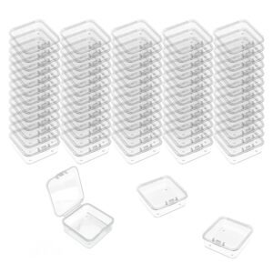 LJY 68-Pack Small Parts Organizer Box,1.77 x 1.77 x 0.79 in Plastic Storage Containers with Secure Latch,Nestable Grid Boxes for Jewelry,Beads,Crafts,Fishing Tackle,Hardware Accessories,Plastic Case