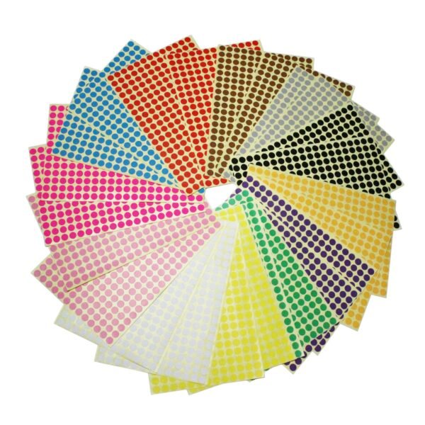 LJY 8mm Round Dot Stickers Color Coding Labels, 12 Colors, 24 Sheets, 6240 Dots in Total