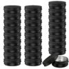 LJY Black Aluminum Tins with Screw Lids, 1 oz Small Metal Containers, 28 Pack Refillable Tin for Cosmetics, Grooming Products, Organization, DIY Storage