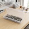 LJY 10 Pieces Rectangular Empty Mini Clear Plastic Organizer Storage Box Containers with Hinged Lids (6.1 x 2.6 x 1.2 inch, Transparent)