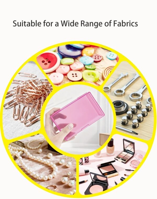 LJY 12 Pieces Rectangular Empty Mini Clear Plastic Organizer Storage Box Containers with Hinged Lids (5.3 x 3.1 x 1.2 inch, Pink)