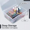 LJY 38-Piece Clear Plastic Storage Organizer Set - 2 Large Deep Bins & 36 Small Rectangular Boxes for Beads, Diamond Art Accessories, Hardware Screws & Jewelry Findings