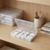 LJY 12 Pieces Rectangular Empty Mini Clear Plastic Organizer Storage Box Containers with Hinged Lids (5.3 x 3.1 x 1.2 inch, Transparent)