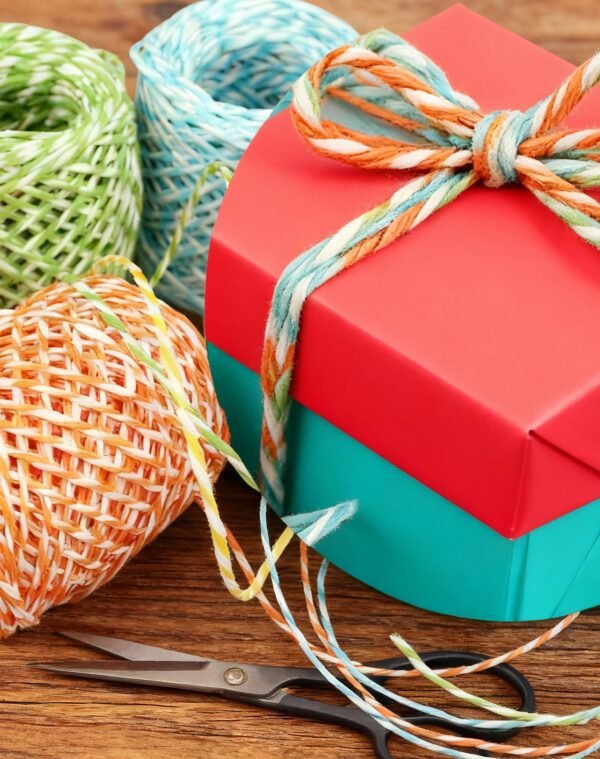 9 Rolls Multi-Colored Raffia Paper Twine String Ribbon for Gift Wrapping Box Packing, Artworks, DIY Crafts, Party Favor and Embellishments