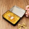 LJY Nail Tool Box Black Tin Box with Lid, 2 Pcs 5.9x3.5x1.2inch Metal Storage Container,Hinged Matte Finish Box for Jewelry,Crystal,art Craft,Office Supplies,Keepsake Organization and Gift Packaging