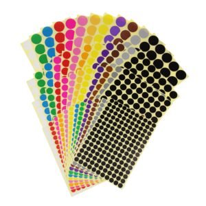 LJY Color Coding Labels Removable Small Circle Round Dot Stickers Calendar Planner Classroom Organization Decorations, 12 Colors, Mixed Sizes, Total 4452 Dots in 48 Sheets