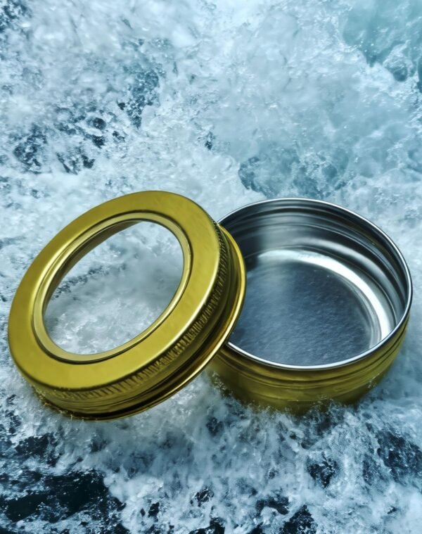 LJY 28 Pack 1 oz Aluminum Tins with Gold Clear Lids - See-Through Luxury Empty Containers for Wax Melts, Cosmetics, DIY Crafts & Display Storage,Refillable Does Not Rust