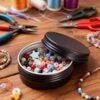 LJY Black Aluminum Tins with Screw Lids, 1 oz Small Metal Containers, 28 Pack Refillable Tin for Cosmetics, Grooming Products, Organization, DIY Storage