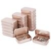 LJY 20-Piece Metal Hinge Tin Box Containers - For Gift Wrapping. Dental Floss Stick - Toothpick Holder and a Sliding-Cover Dental Floss Pick Storage Box (Rose Gold, 20 Pcs 3.7"x2.4"x0.9")