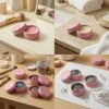 LJY 24-Pack 0.5oz Aluminum Tins with Screw Lids in Clear Storage Case, 15ml Round Empty Metal Containers for Lip Balm,Salves,Spices,Crafts, Small Cosmetic Sample Jars,Mini Candle Tins (Pink)
