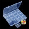 LJY 16 Grid Bead Storage Box -Modular Square Plastic Boxes For Nestable And Individual Use,Suitable For Jewelry,Earrings,Rings,Diamonds,Hardware,Fishing,Rhinestone Organizer, Portable Plastic Box