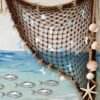 40 Pieces Ocean Themed Hanging Resin Seashells Ornaments for Summer Party Beach Wedding Christmas Tree Home Decor & DIY Craft Projects (White + Blue)