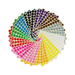 LJY 3/4" Round Dot Stickers Color Coding Labels, 12 Different Assorted Colors, 36 Sheets, 2520 Dots in Total