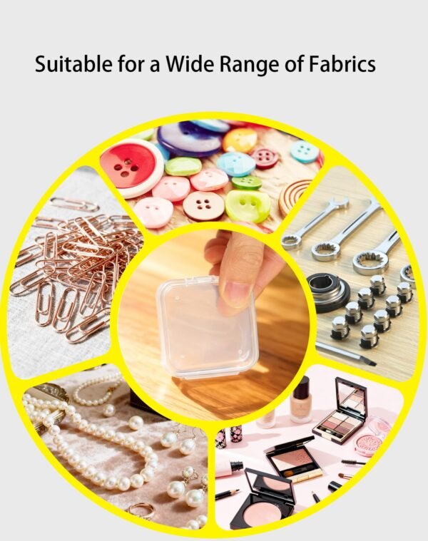 LJY 48 Pieces Square Mini Clear Plastic Storage Containers Box Case with Lids for Small Items and Other Craft Projects (2.1 x 2.1 x 0.8 inch, Transparent)